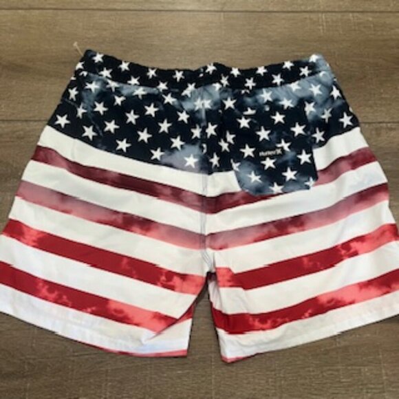 NEW Hurley Board Shorts Men’s Large Flag Patriotic‎ Stars & Stripes - Picture 14 of 15